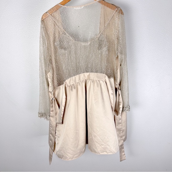 Flora Nikrooz Showstopper Chemise & Robe Set BHLDN bride honeymoon 2 piece Sz Sm - Picture 4 of 15